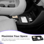 LUWU Low Center Console Organizer Compatible with 2026 Hyundai Palisade Calligraphy Accessories Armrest Console Organizer Armrest 2026 Palisade Lower Storage Tray w/o Cup Holder(ONLY for 7-Seat)