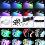 AZIMOM RGB 12LED Meteor Shooting Star Kits 96pcs 0.04in 9.8ft Colorful Shooting Star Fiber Optic Meteor Kits for Car Home Roof Ceiling