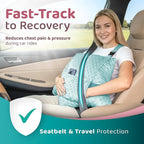 Zomaple Recovery Hysterectomy Pillow with Strap, Gel Pack & Lumbar Support – Post Abdominal Surgery Must Haves – Ideal for C-Section, Laparoscopic & Hernia Healing Comfort