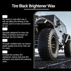 Tire Shine Wax Coating Paste, Car Tire Black Shine with Conditioners, Resists Water & Sunshine Fading, Tire Cleaner with Applicators for Cars, Trucks, Motorcycles, 3.53 Oz