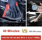 Clay Towel, 2 Pack Clay Bar Towels Auto Detailing, Fine Grade Microfiber Chamois Towel for Car DIY Detail (Red)