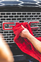 The Rag Company - The 1500 - Heavy Duty Car Drying Towel; Perfect for Trucks, Commercial Vehicles, RVs, Boats, and More; Premium 70/30 Blend Twist Loop Design, 1500gsm, 30in x 30in, Red