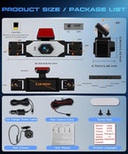 360° Dash Cam 1080P Front+480P Rear Left Right, 4 Channel Dash Cam for Car, 3.16 Inch IPS Dashcams with Night Vision, Loop Recording, Motion Detection, 24/7 Parking Monitor, Reversing Help