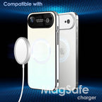 Guppy Compatible with iPhone Air Magnetic Case, with Full Camera Lens Protector [Compatible with MagSafe] Scratch Resistant Gradient Glass Back Cover Phone Case-White