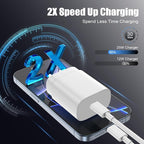 Essri 25W for iPhone 16 15 Charger Fast Charging,4 Pack USB C Wall Charger Block with (6 ft+10 ft) x2 Long USB C to C Cable for iPhone 16/15 Pro Max/Plus,for iPad Pro/Mini,White