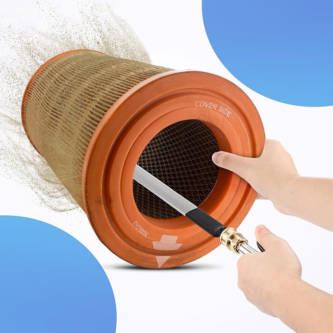 Threlaco 24" Air Filter, Radiator Cleaning Wand for High Efficiency Cooling Systems and Radiators, Water Air Cleaning Wands for Blow out Wash out Kit, Home Car Truck Power Washer Wand