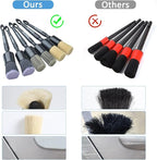 MVEQRRN 6pcs Car Detailing Brush Set-2pcs Boars Hair Car Detailing Brushes,2pcs Ultra Soft No Scratch Detailing Brush for Air Vent,Leather Seat 2pcs Detail Brushes car Detailing for Interior Exterior