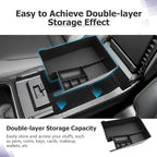 LUWU Outback 2020-2025/Legacy 2020-2025 Accessories Compatible with Subaru Outback/Legacy Center Console Organizer Armrest Console Storage Box Insert Tray ABS Material Black Coin Container (Upper)