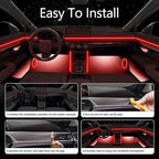 LED Car Interior Ambient Light, RGB Colors Interior Car Lights, Ambient Led Lighting Kit,for 4Doors 100cm/39.37inch Fiber Optical Cable x4,Accessories,Can Synchronize Music