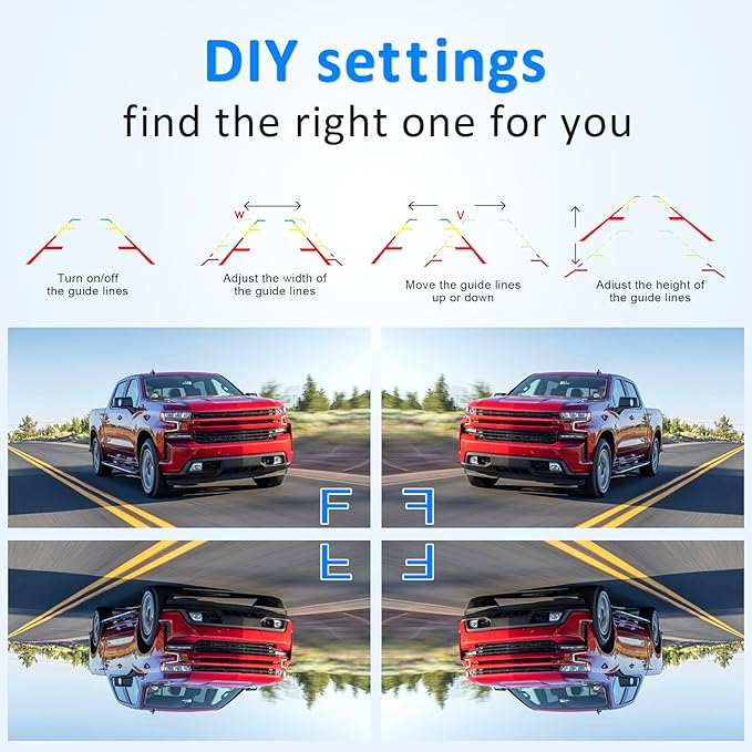 HD 1080P Wireless Backup Camera for Trucks - 7 Inch Monitor with Backup Camera for Pickups Trucks, Cars, SUVs - Color Night Vision, 2 Channels, Easy Install for Towing & Parking