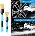 Car Detailing Brush Set, 6 Pack Soft Mixed Hair Auto Detail Brush Kit No Scratch for Automotive Elegant Surface Interior Exterior Dashboard Emblems Panels Engine Bay Wheels Air Vent Seat Leather