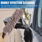 Wuyaoyao Car Duster Interior & Exterior, 13.78" Soft Microfiber Auto Duster Brush, Lint & Scratch Free Car Detailing Cleaning Brush, Multipurpose Dusting Tool for Auto Office Home Furniture (Gray)