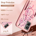 for Moto G 5G 2024 Case - Compatible with MagSafe Women Girls Cute Magnetic Protective Phone Cover Girly Kawaii Flower Blossom Heavy Duty Shockproof Design for Motorola Moto G 5G 2024 Cases