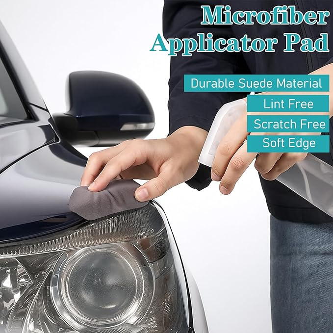 24 Pack Microfiber Applicator Pads Suede Car Detailing Sponge Ceramic Coating Applicator Pads Coating Sponge for Cars Graphene Metal Plastic Trim Ceramic Spray Applying Wax