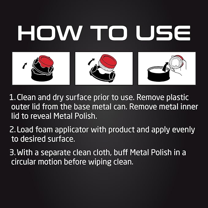 Formula 1 Metal Polish, Wheel Cleaner to Restore Shine to Rims, Grills, Exhaust, and More, Polish for Chrome, Aluminum, and Stainless Steel Surfaces, Car Cleaner for Detailing, 10 Oz