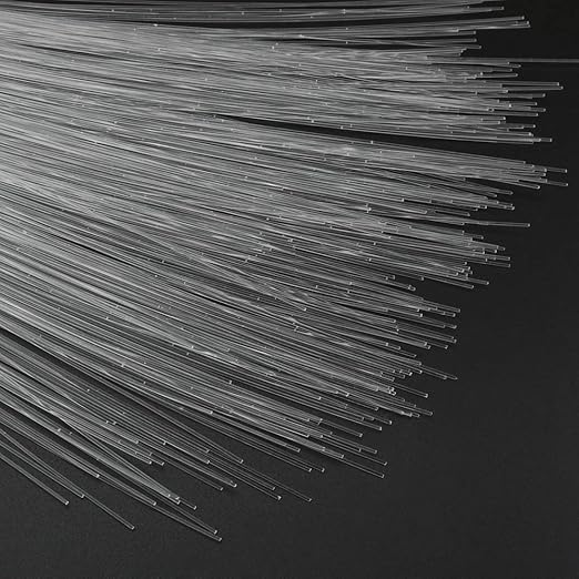 AZIMOM 50pcs PMMA Plastic Flash Point Fiber Optic Strands Light Side Glow Curtain Waterfall Optical 0.04in 6.5ft Fiber Cables for LED Light Engine Driver Source