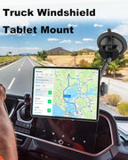 Heavy Duty Magnetic Tablet Mount for Truck Dashboard Windshield, Long Arm Suction Cup Car Mount for iPad Pro Air Mini 4–11'', MagSafe Holder for SUV Van Pickup iPhone 16/15 Galaxy