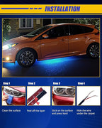 Car Led Light Strip,Blue Interior Lights for Trucks 30CM 15 SMD IP67 Waterproof Car Underglow Lights for Car Motorcycles Boat Golf Cart Home Decoration with 3M Tape(6PCS)