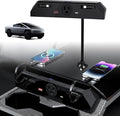 USB Charger Hub for Tesla Cybetruck with 110V AC Outlet & Retractable Cables - Seamless Integration, 30W PD/QC3.0 Fast Phone Charge, Center Console Docking Station Cybetruck Accessories (Black 1.0)