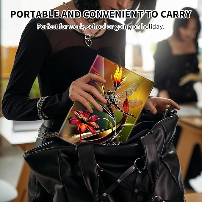 for Kindle 10th Generation Case 2019 Released 6",PU Leather Cute Slim Folio Adjustable Stand Smart Cover with Auto Wake/Sleep Case for 6 Inch Kindle 10th Gen 2019,Art Red Dragonfly