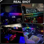 Smart LED Car Lights Interior with USB Port, Acrylic LED Strip Fiber Optic Ambient Lighting Car, Wireless App Control, Sync to Music, Car Decorations Interior Accessories Gifts for Women Men, 10 in 1