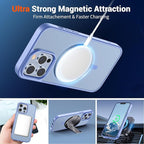 SUPFINE Magnetic for iPhone 13 Pro Max Case (Compatible with MagSafe) (Military Grade Drop Protection) Slim Translucent Matte Shockproof Phone Cover,Blue Purple