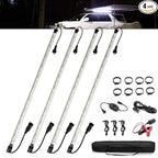FIERYRED 12V Interior Light Bar Kit, Dimmable Camping Lights, Weatherproof IP67, Aluminum Magnetic Mount with Dimmer Switch, Portable Lights for Camping Tent Awning RV Car Trailer Boat (4 Pcs, White)