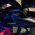 AZIMOM LED Bluetooth 16W RGBW Fiber Optic Light Star Ceiling Lighting Kits Music Mode 550pcs 0.03in 13.1ft Fibers Cables APP Remote Control For Car Home Headliner Light Decoration
