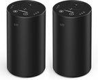 Waterless Essential Oil Diffuser, Rechargeable Scent Diffusers with 3 Mist Levels & Timers, Portable Aromatherapy Diffuser for Home Car Room Studio Office, Black Metal 2 Pack