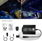 AZIMOM Mini 6W 200pcs Twinkle Fiber Optic Starlight Headliner Kit for Car Home 0.03in 6.5ft End Glow Fiber Strands Sound-Activated APP& Remote Control Starlight Engine