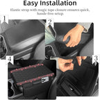 NBTEPEM Bling Car Center Console Cover, Leather Car Arm Rest Cover Cushion with 2 Storage Bags, Universal Automotive Armrest Protector Storage Box, Bling Accessories Interior for Most Vehicles (Red)