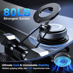 CloudValley Magnetic Car Phone Mount, [Compatible with MagSafe] 360° Adjustable Foldable Holder for Dashboard, 80LBS Suction & 2800gf Magnet, Car Accessories for iPhone 17/16 Pro Max 15 14, Black