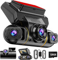 LAMTTO 4 Channel Dash Cam 360 View, 1080P Front and Rear Inside Left Right, Dash Camera for Cars with Hardwire Kit for 24h Security Parking Monitor, IR Night Vision Dashcam,128GB Card Included