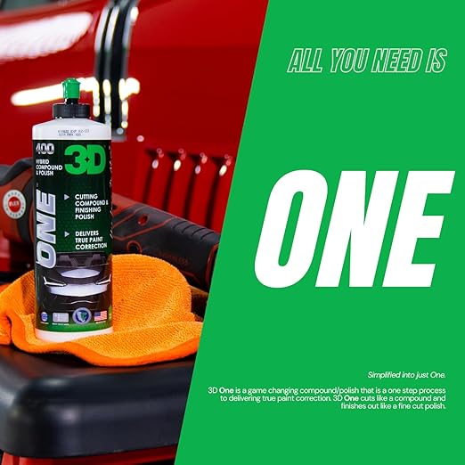 3D One Car Scratch & Swirl Remover + GLW Series Clay Lubricant – The Ultimate Paint Correction & Decontamination Bundle