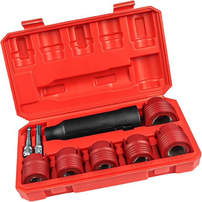 9pcs Automotive Wheel Studs Cleaner Brush Set Car Wheel Hubs Studs Tool Simple to Use for rusts & Debris Removal Car Wheel hub Screw Bolt Rust Removal Brush