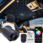 Twinkle Starlight Headliner Kit Sound Activated Star Ceiling Lights Fiber Optic Lights Mini White with Bluetooth APP & Remote Control 300 Pieces 6.5ft/2m Fiber Optical Cable