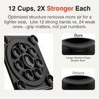 SEMBO Silicone Suction Phone Case Adhesive Sticky Grip Stand with Mag-Back for MagSafe Car/Wall Mounts, Strong Magnetic Holder for Fridge, Gym Equipment, Shower, Hands-Free Selfie (Black, Magnetic)