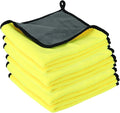 uxcell 6 Pcs 500gsm Microfiber Towels for Cars, 15.7 x 15.7 Inch Car Drying Towel Drying Towels Car Detailing Extra Large Super Absorbent Towel for SUV Truck Home, Gray Yellow