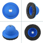 Wheel Hub Grinder Car Wheel Hub Cleaning Brush with 150mm Grinding Wheel Rust Grinding/Cleaning Rotor/Wheel Surface Polish Clean for Cordless/Air Drill (Blue)