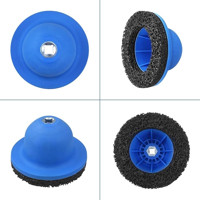 Wheel Hub Grinder Car Wheel Hub Cleaning Brush with 150mm Grinding Wheel Rust Grinding/Cleaning Rotor/Wheel Surface Polish Clean for Cordless/Air Drill (Blue)