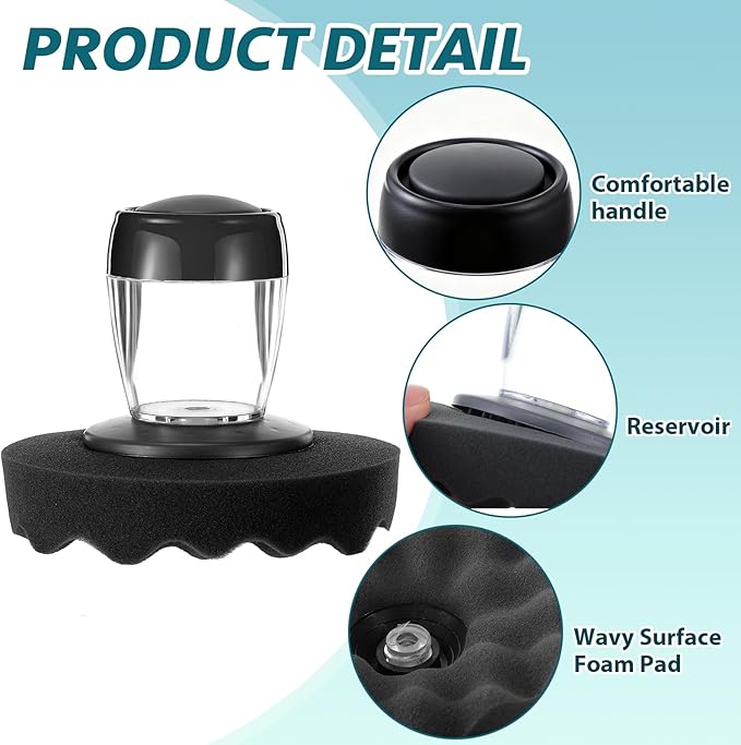 2 Pack Large Tire Shine Applicator Reusable, Tire Dressing Cleaner Applicator Works with Shine and Gels, Professional Car Detailing Foam Sponge Tool Car Cleaning Supplies