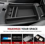 Autorder Center Console Organizer for 2024 2025 2026 Hyundai Sonata Accessories Car Armrest Storage Box Middle Console Tray Container with Non-Slip Silicone Mats