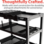 Adam's Polishes Professional Detail Cart Powder Coated Metal Car Detailing Cart for Garage | Storage Space, Rolling Premium Locking Casters, Polisher Holders, Heavy Duty Workshop, Detailers Garage