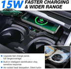 Wireless Car Charger for BMW 3 Series G20 2019-2024, for BMW 4 Series G22 2020-2024, for BMW 2 Series 2022-2024, OEM Custom Fit with 27W USB-A & Type-C Wireless Fast Phone Charging Pad