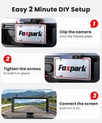 Solar Wireless Backup Camera: 7.2" 1080P Monitor, 2-Min DIY Installation, Dual Antennas, Split-Screen DVR Recording, IP69K Waterproof Reverse Camera for Car, Van, SUV, Truck, Trailer
