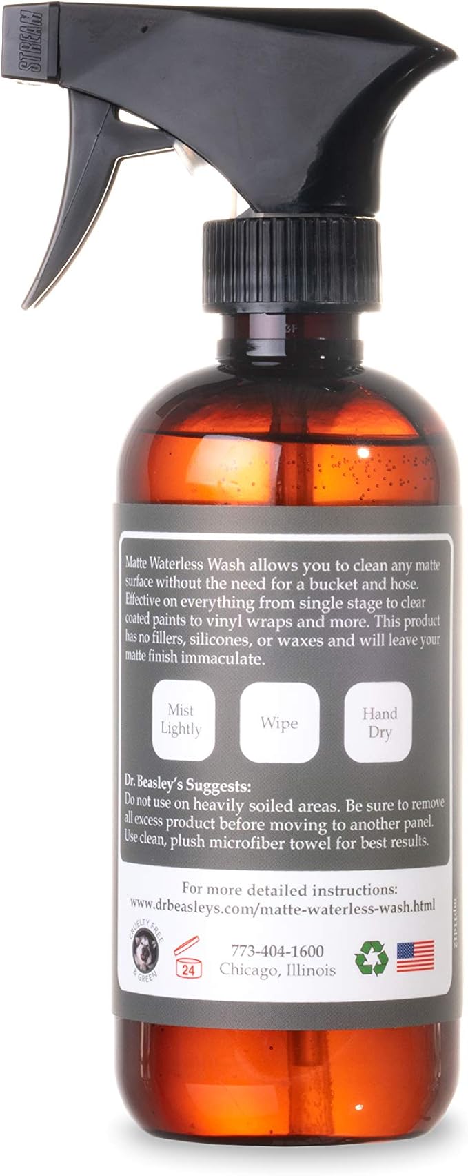 Dr. Beasley's Matte Waterless Wash - 12 oz., High Lubricity Formula, Made for All Matte Finishes, Readily Biodegradable