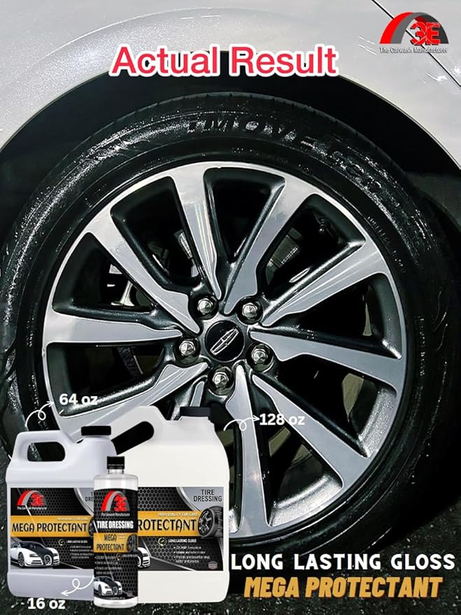 Extreme Liquid High Tire Shine Sprayable Dressing and Protectant For Tires, Trim, Rubber and Plastic, Long Lasting Premium Mega Protectant 1 Gallon (128 oz)