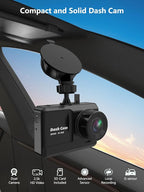 Dash Cam Front and Rear, 2.5K+1080P Dual Dash Camera for Cars with 32GB SD Card, 2.45 inch IPS Screen, 2 Mounting Ways, Night Vision, WDR, Accident Lock, Loop Recording, Parking Monitor
