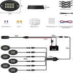 6 Pods Pure White LED Rock Lights, IP68 Waterproof Aluminum 6500K Bright White Underglow Light with Extension cord Harness,12V Metal Fender Lights for UTV ATV SXS RZR Car Golf cart Trucks Off Road Etc