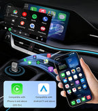 Tsnam Wireless CarPlay & Android Auto Adapter, USB Dongle for Car, Converts Wired to Wireless, Plug & Play, Auto-Connect, Compatible with iPhone and Android